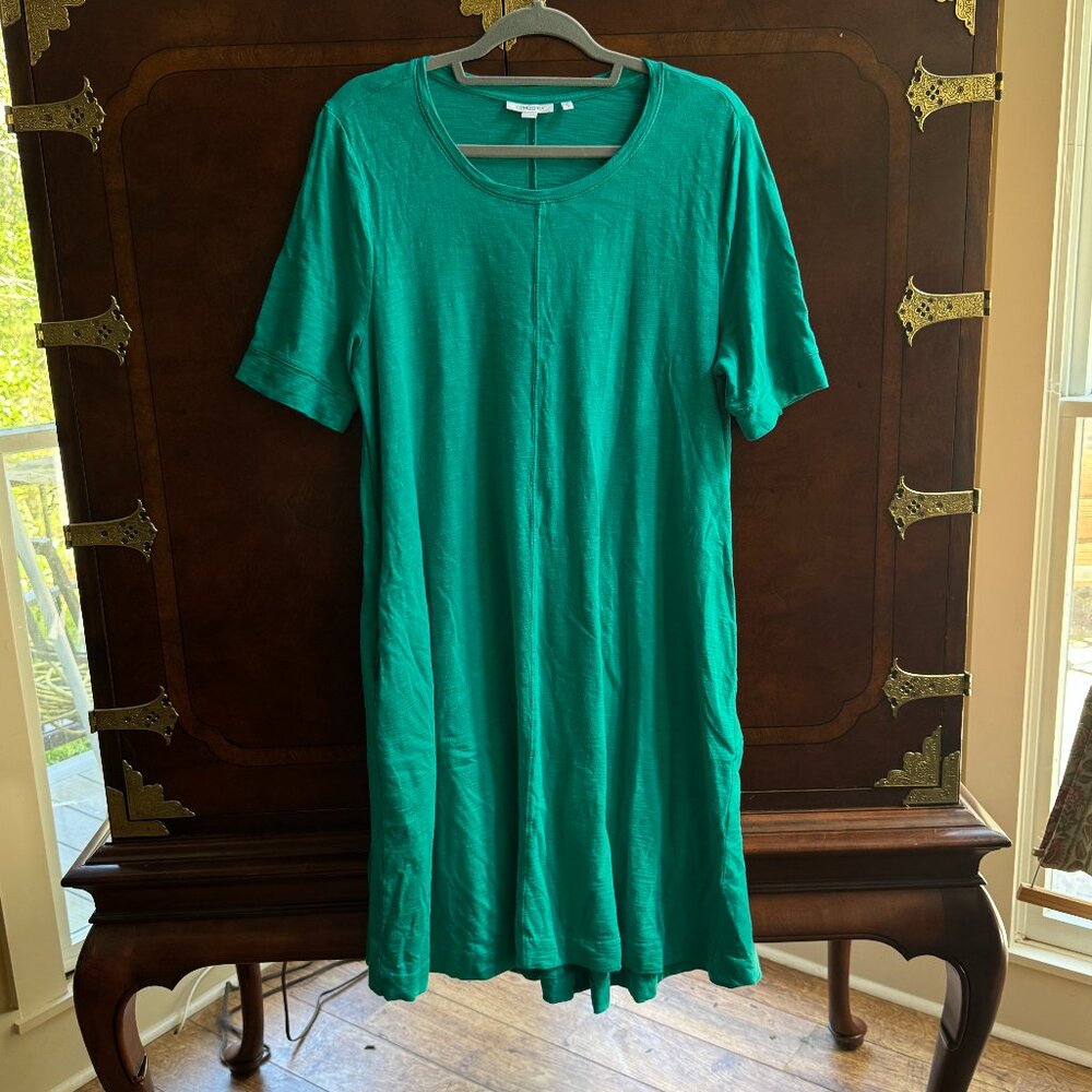 Chico's Short Sleeve A-Line T-shirt Dress Teal Chico's Size 2 (12)